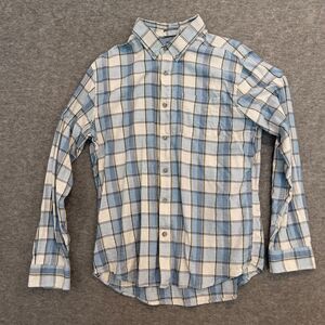 Eddie Bauer Mens Button Down Shirt Size Large Long Sleeve Blue White
